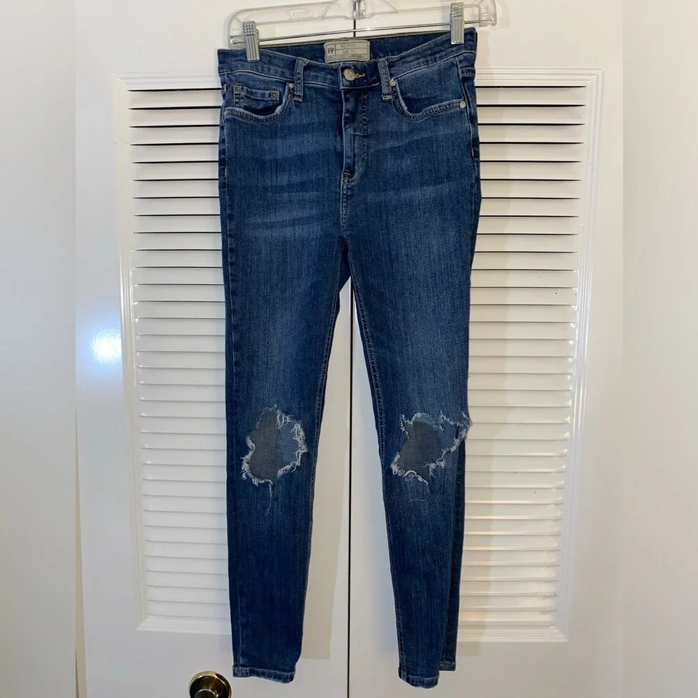 Free People Distressed Busted Knee Jeans